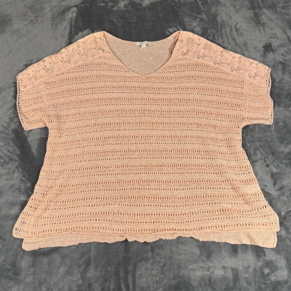 Westport 1962 Woman Lace Knit Rayon Blend Tunic Festival Cottage Beach Boho 3X